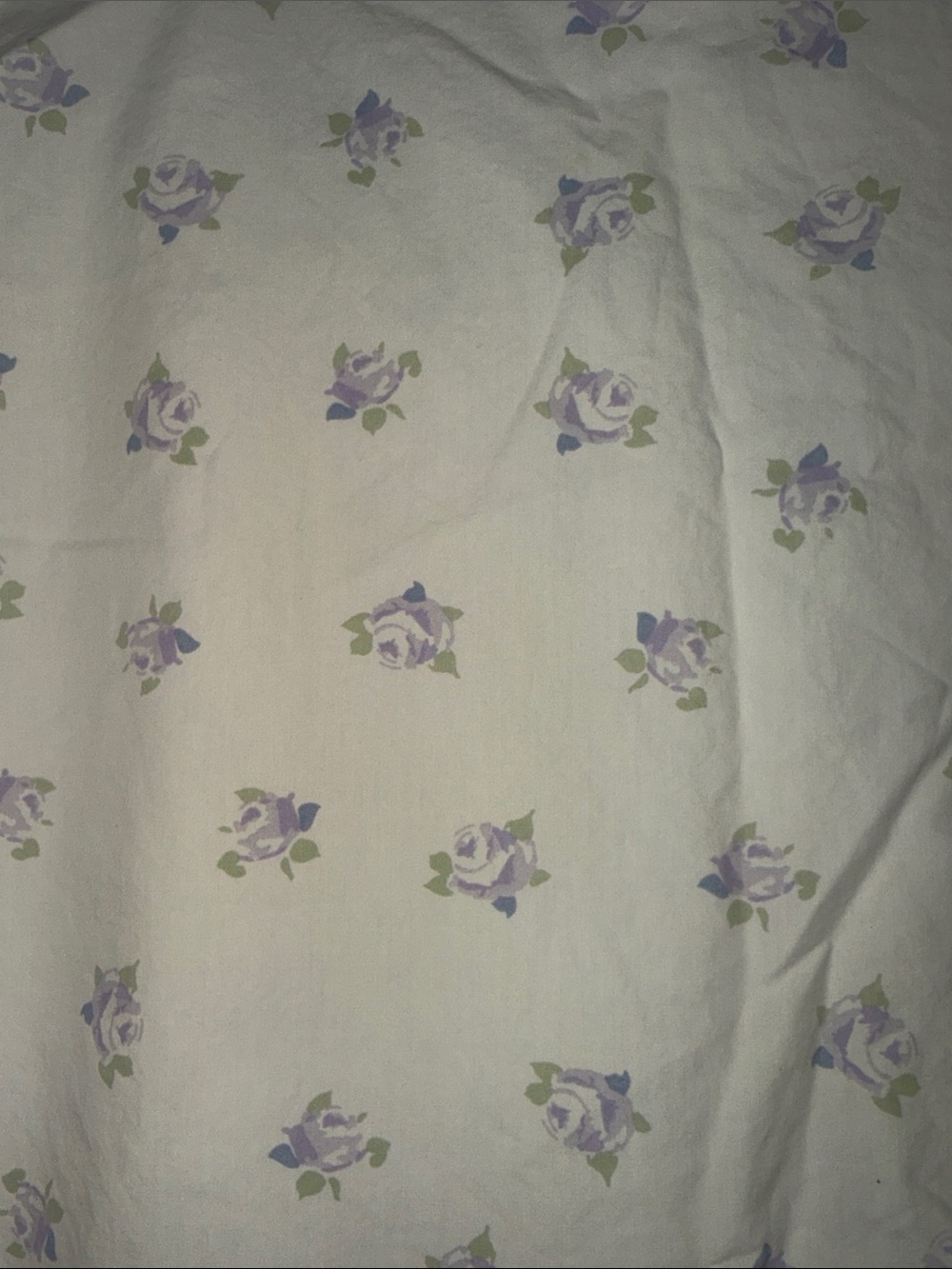 PBK Fitted Sheet and Pillow Case with Small Lavender Floral Pattern